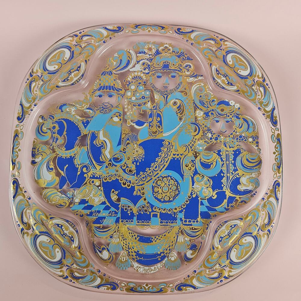 Bjorn Wiinblad Rosenthal Christmas plate in Crystal 1978 The Three Magi